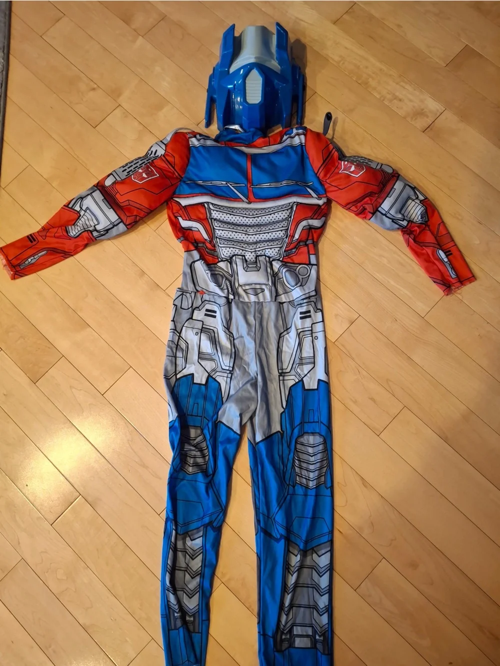 Transformers Optimus Prime Muscle Costume Jumpsuit Mask Halloween Boys M 7-8
